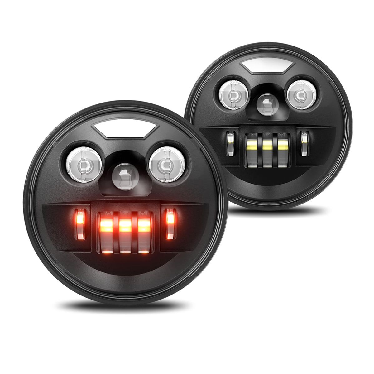 2Pcs 7 inch Car Motorcycle LED Headlight with DRL/Turn Signal/Low Beam/High Beam 7'' Round LED Headlight IP67 Waterproof