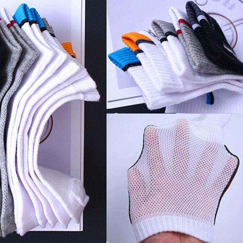 5 Pairs Cotton Socks Men's Solid Color Fashion Male Boat Socks