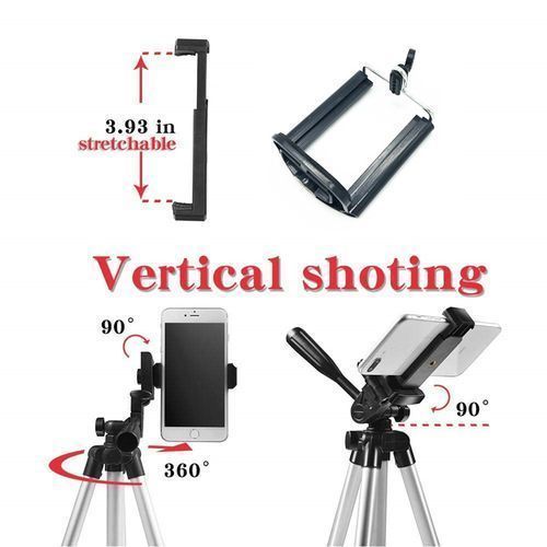 Lightweight Portable Tripod Stand With Remote Control -sliver