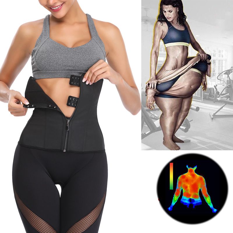 Corset Body Shaper Latex Waist Trainer Zipper Underbust