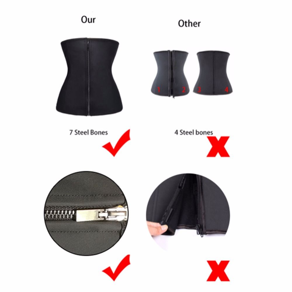 Corset Body Shaper Latex Waist Trainer Zipper Underbust