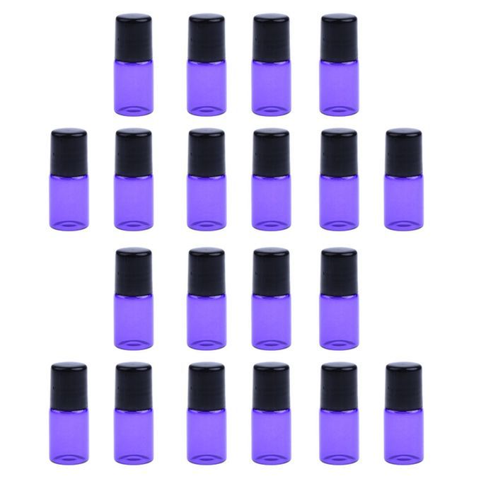 20pcs Bottle Diffusers Bottle Roll-on Pipette Roller - 3ML Purple