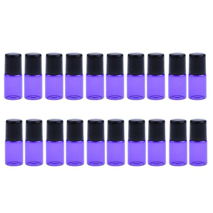 20pcs Bottle Diffusers Bottle Roll-on Pipette Roller - 3ML Purple