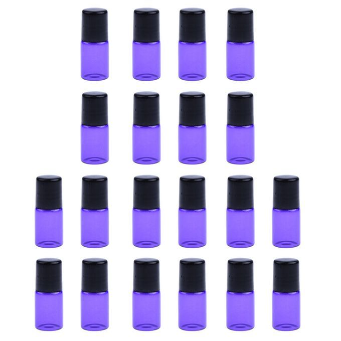 20pcs Bottle Diffusers Bottle Roll-on Pipette Roller - 3ML Purple