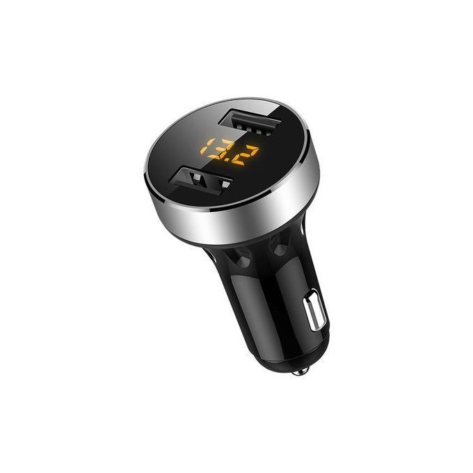 Car Charger Car Car Charger Usb Digital Display Silver