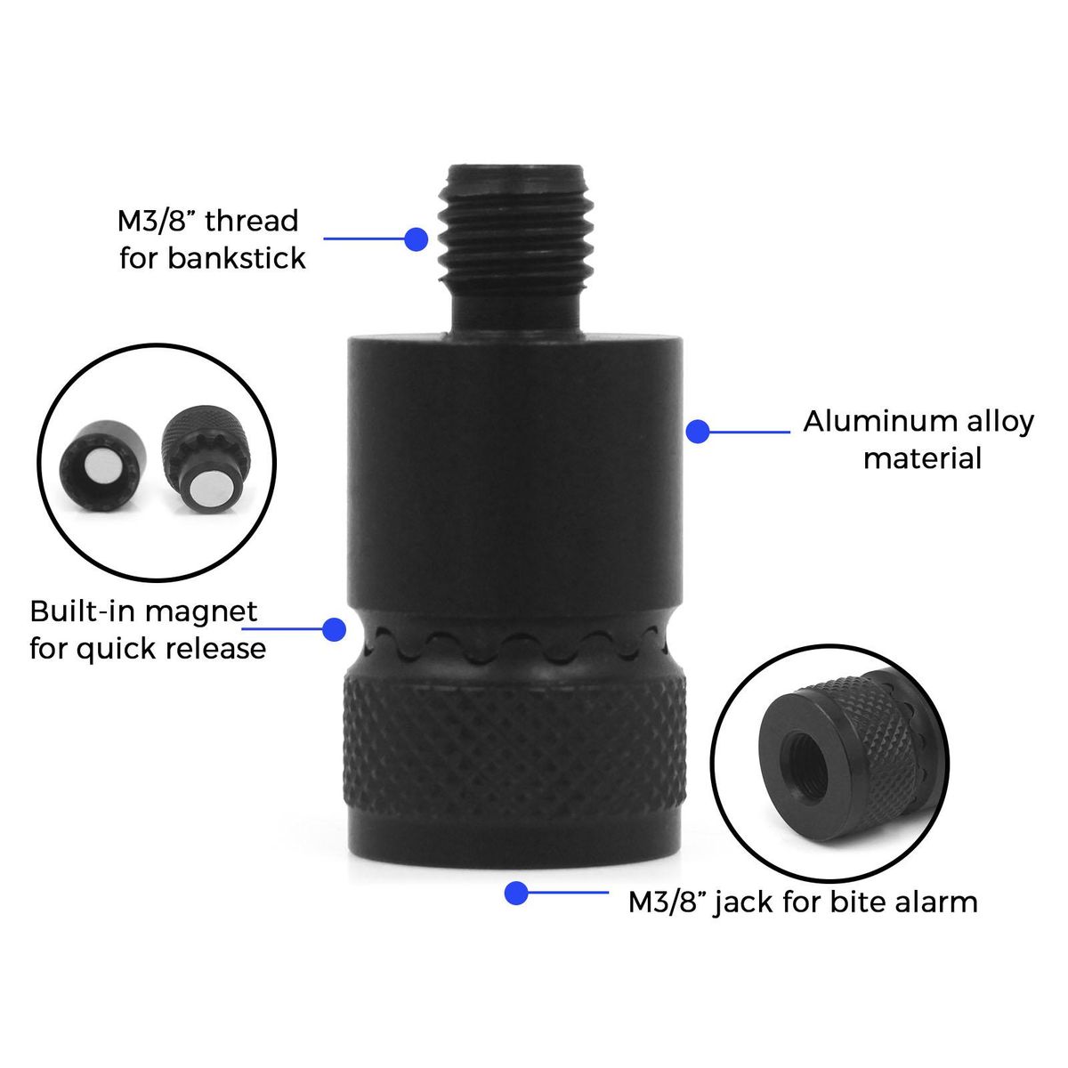 2pcs Fishing Alarm Quick Release Connector for Carp Fishing Rod Pod Magnetic Adapter for Fishing Bank Stick Bite Alarm
