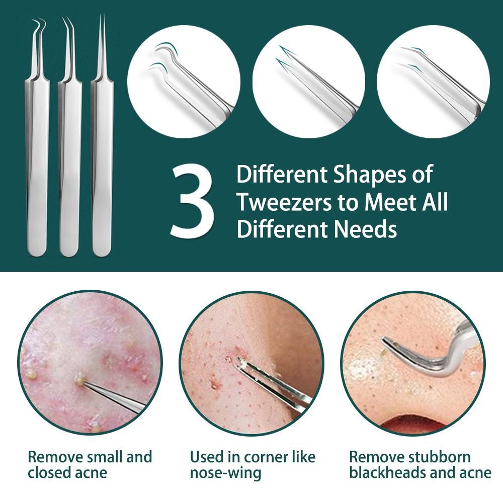 4PCS / 8PCS Blackhead Remover Kit, Comedone Pimple Extractor Tool Acne Removal Kit Blemish Remover Set for Blackhead, Whitehead Popping with Case