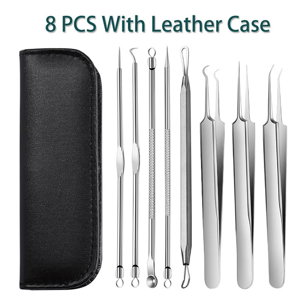 4PCS / 8PCS Blackhead Remover Kit, Comedone Pimple Extractor Tool Acne Removal Kit Blemish Remover Set for Blackhead, Whitehead Popping with Case