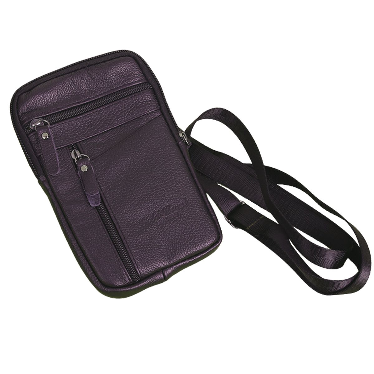 Men's Leather Shoulder Bag Outdoor Sports Mobile Phone Bags Waterproof And Durable Leather Pockets For Business Receipt Wallets
