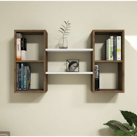 Wall Shelf -Brown And White