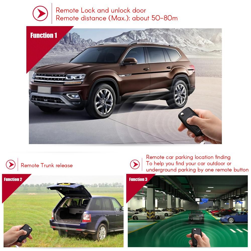 Universal Car Door Lock Keyless Entry System with Trunk Release Button Remote Central Locking Kit