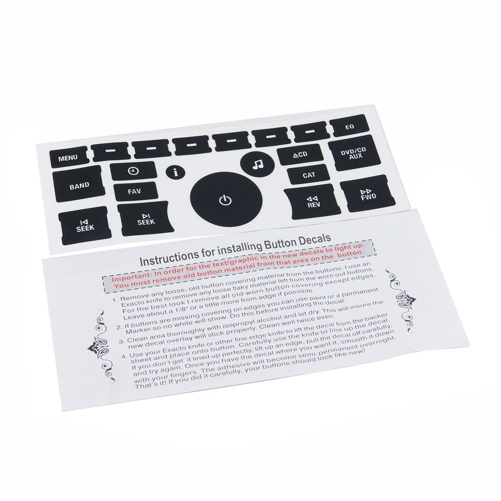 Radio Button Stickers Radio Stereo Button Repair Decals