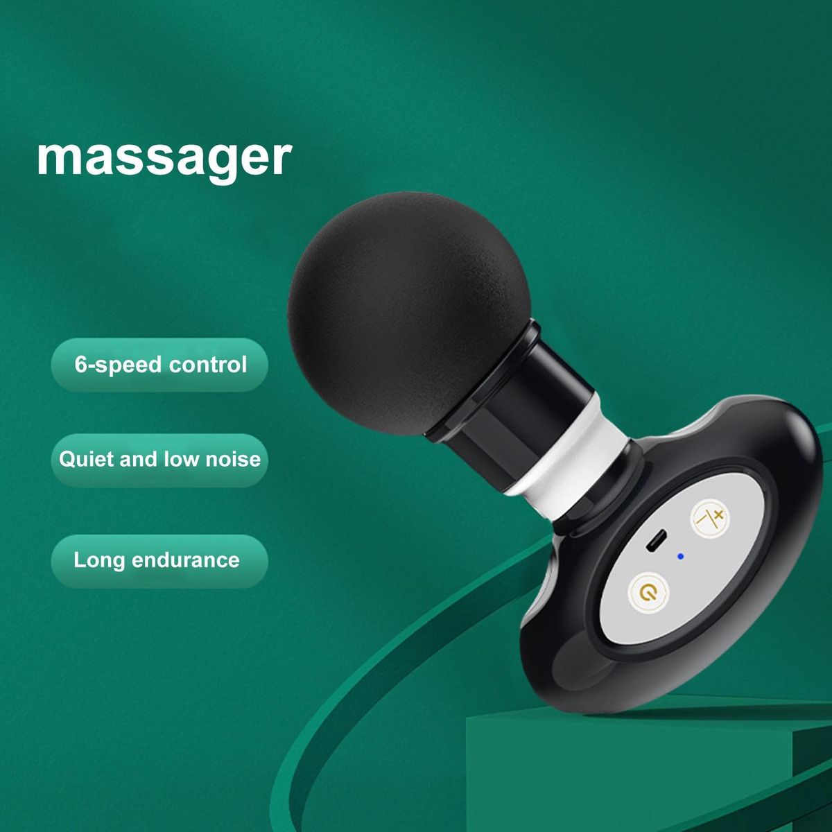 Mini Muscle Massager Wireless Handheld Mini Massager for Tissue Muscle Black