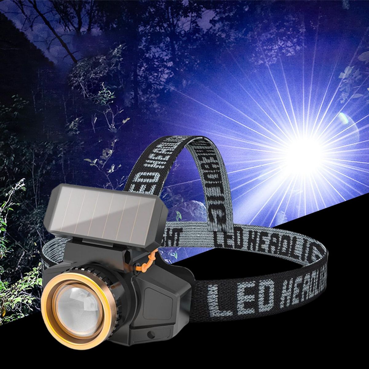 LED Head Light USB Charging Work Light Hiking No