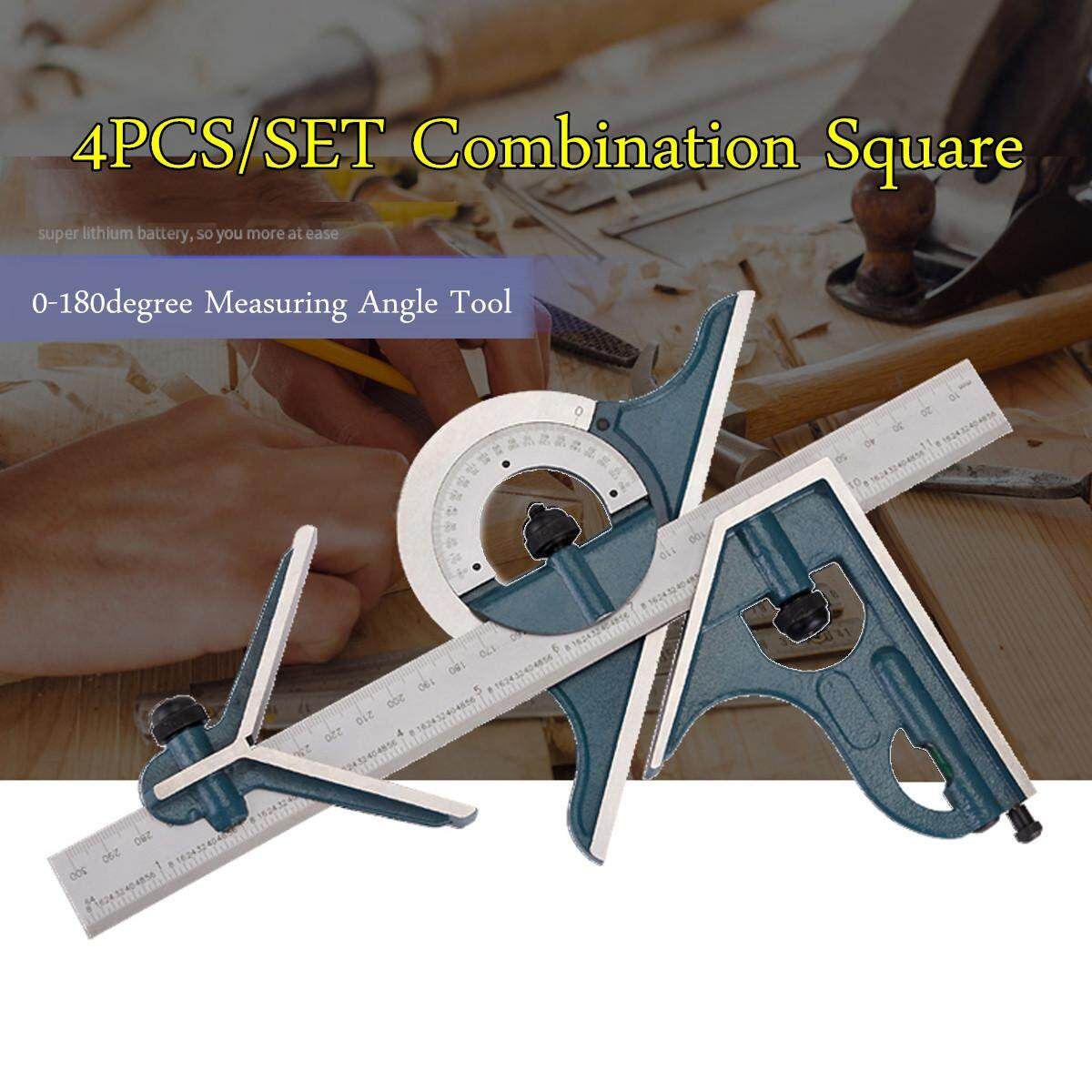 Blem Cosmetic Second PEC 12" 4R 4 Pc Combination Machinist Square Protractor