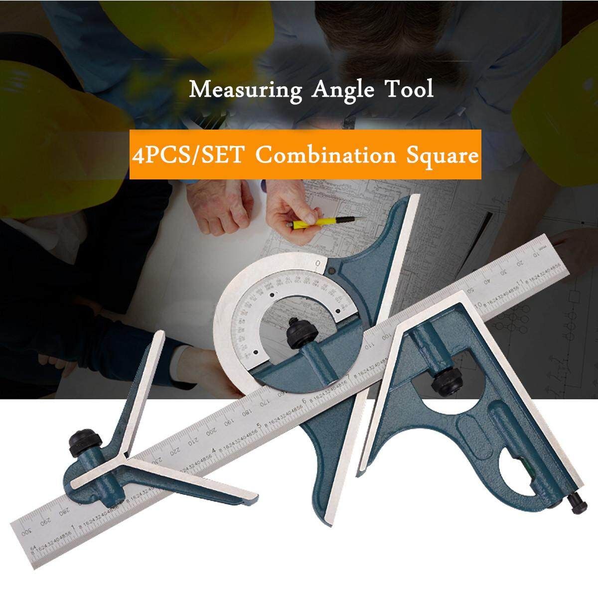 Blem Cosmetic Second PEC 12" 4R 4 Pc Combination Machinist Square Protractor