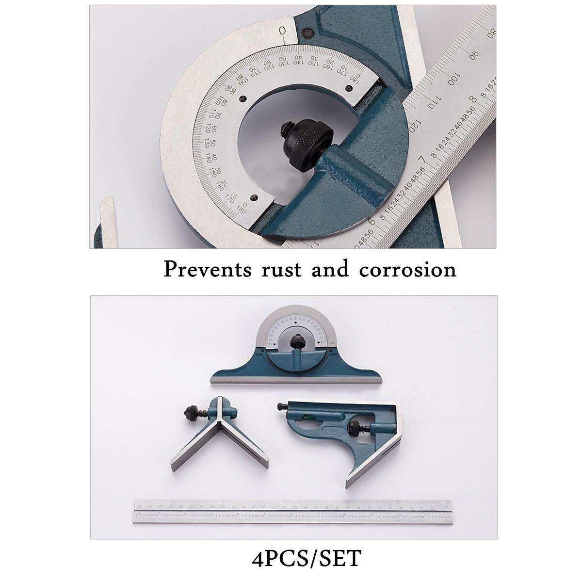 Blem Cosmetic Second PEC 12" 4R 4 Pc Combination Machinist Square Protractor
