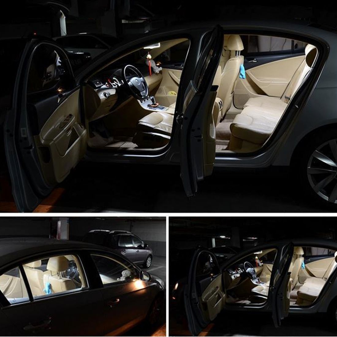 2 PCS Bicud Port De Car Dome Lamp LED Reading Light
