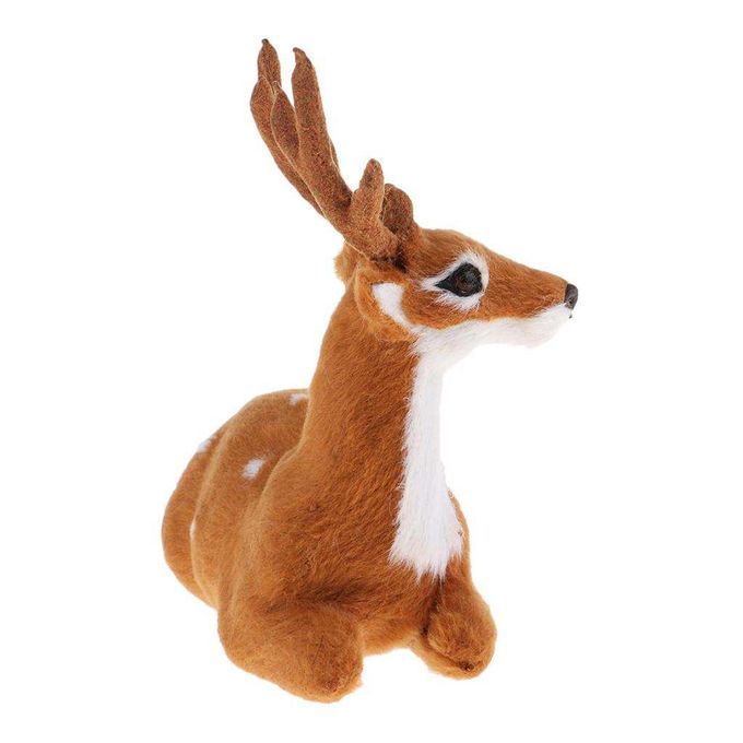 Collectibles Animal Figurines Christmas Elk Light Brown Male Sitting