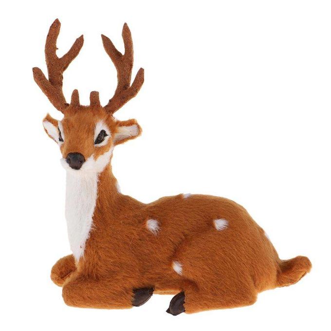 Collectibles Animal Figurines Christmas Elk Light Brown Male Sitting