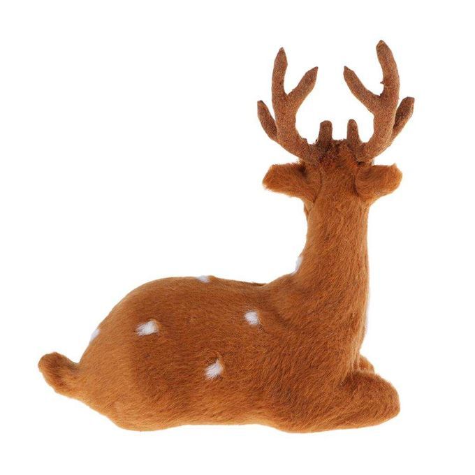 Collectibles Animal Figurines Christmas Elk Light Brown Male Sitting