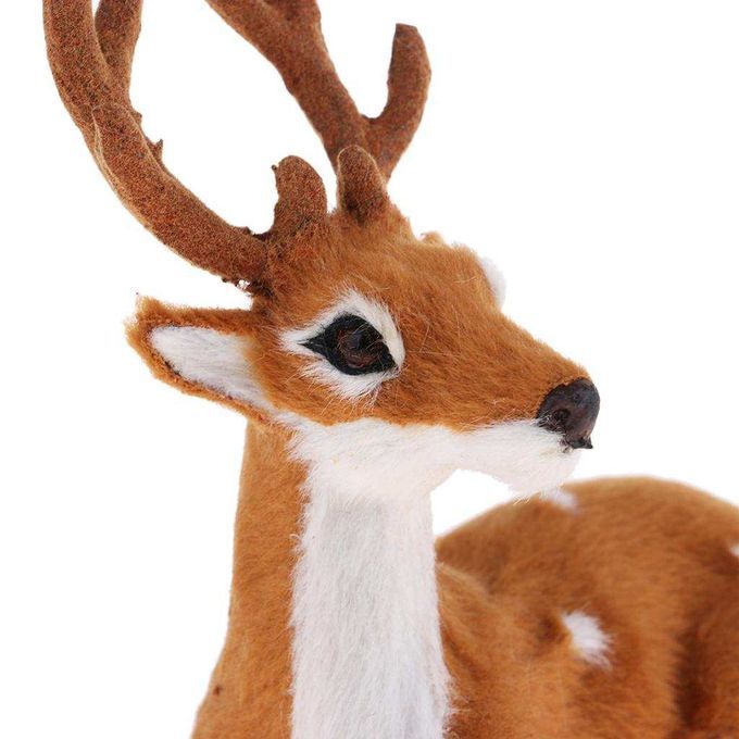 Collectibles Animal Figurines Christmas Elk Light Brown Male Sitting
