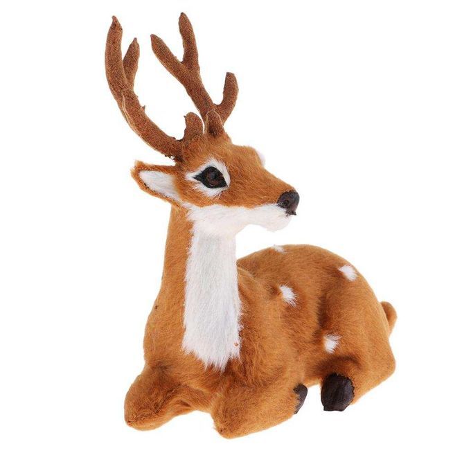 Collectibles Animal Figurines Christmas Elk Light Brown Male Sitting