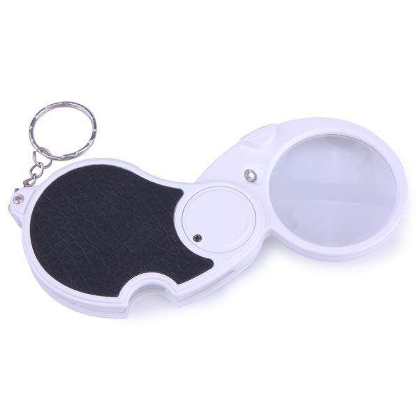 Hand-hold LED Light Magnifier Movable Jewellery Identifying Loupe 5X