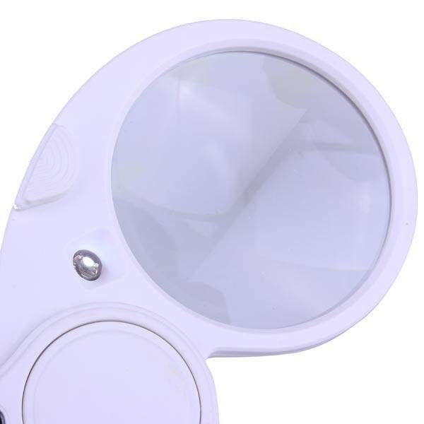 Hand-hold LED Light Magnifier Movable Jewellery Identifying Loupe 5X