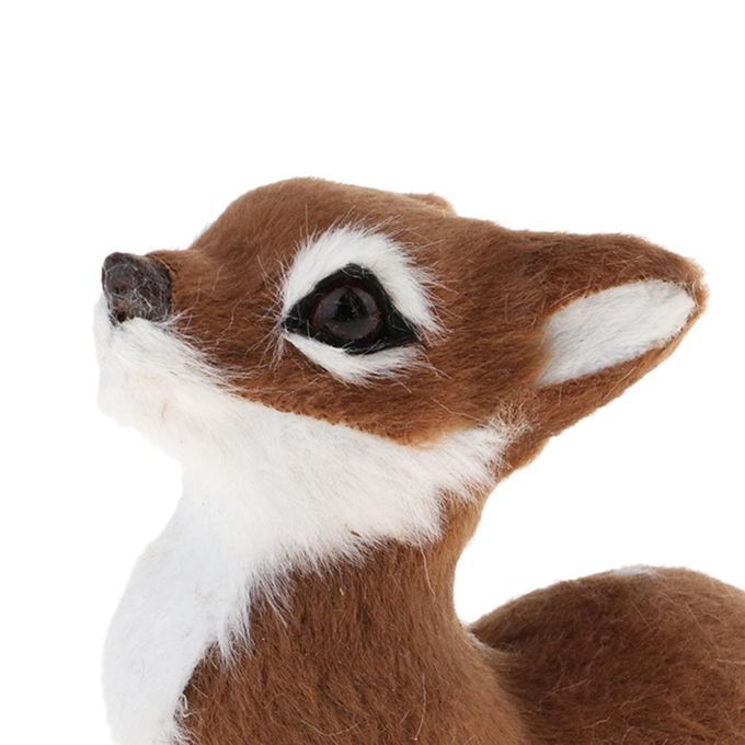 Simulation Christmas Elk Plush Reindeer Dark Brown Female Sitting