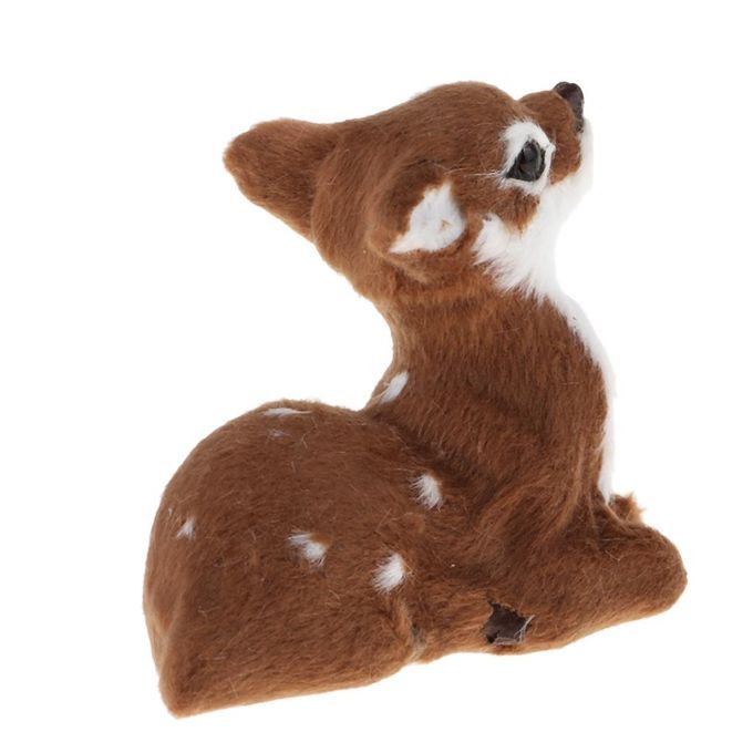 Simulation Christmas Elk Plush Reindeer Dark Brown Female Sitting