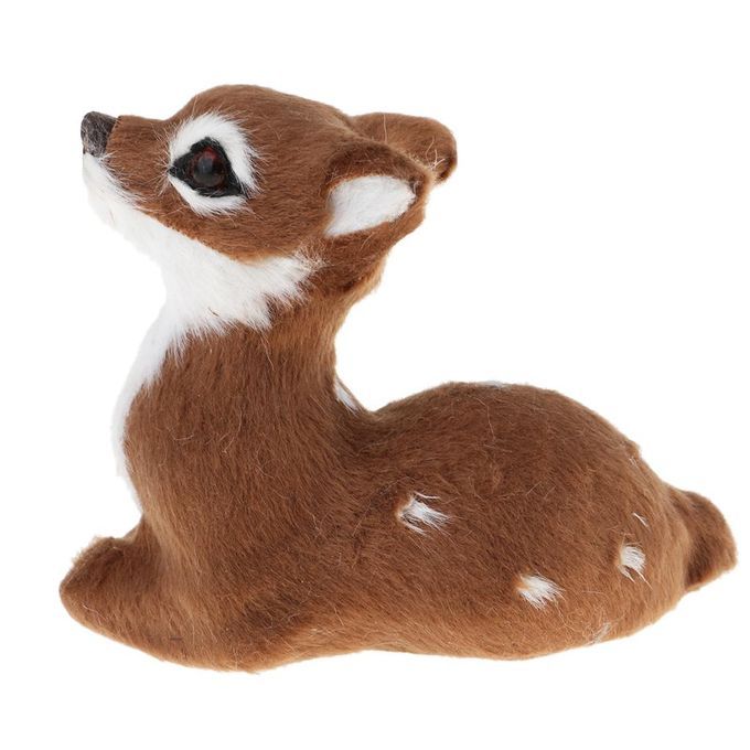 Simulation Christmas Elk Plush Reindeer Dark Brown Female Sitting