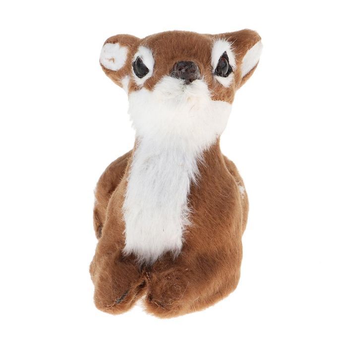 Simulation Christmas Elk Plush Reindeer Dark Brown Female Sitting