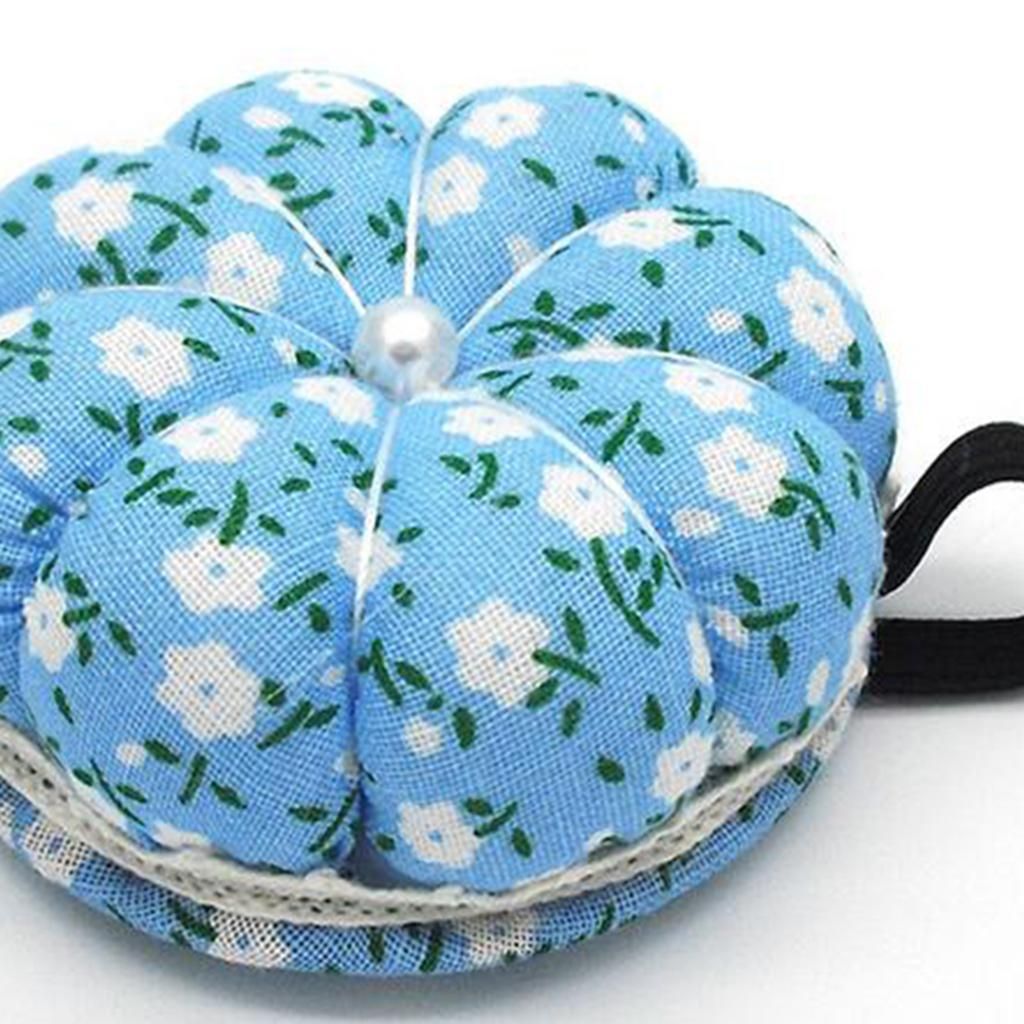 Pumpkin Shape Pincushion Wrist Cushion Arm Pincushion Rubber Band Blue