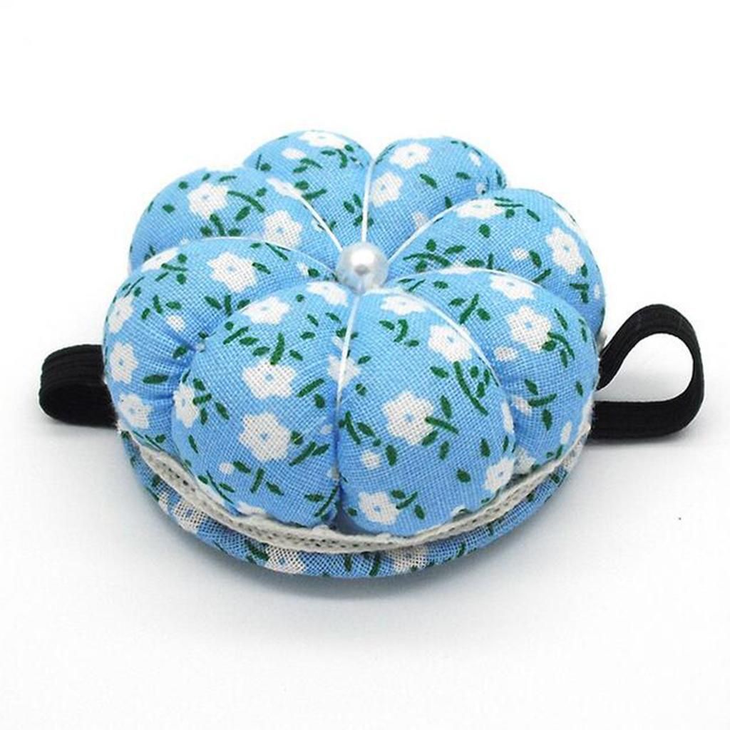 Pumpkin Shape Pincushion Wrist Cushion Arm Pincushion Rubber Band Blue