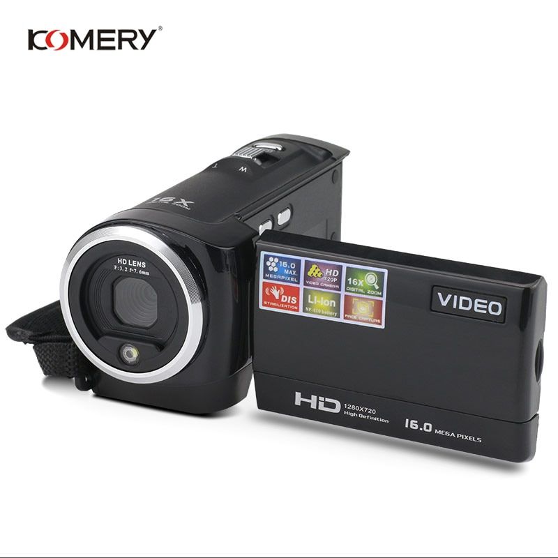KOMERY HD Video Camera 2.7 Inch LCD Screen 16x Zoom Digital Anti-shake Mini Camcorder Camara Fotografica Digital Professional LIEGE