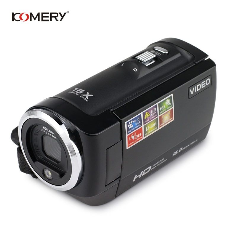 KOMERY HD Video Camera 2.7 Inch LCD Screen 16x Zoom Digital Anti-shake Mini Camcorder Camara Fotografica Digital Professional LIEGE