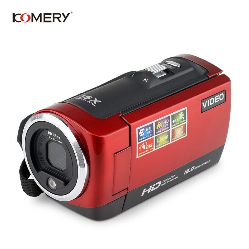 KOMERY HD Video Camera 2.7 Inch LCD Screen 16x Zoom Digital Anti-shake Mini Camcorder Camara Fotografica Digital Professional LIEGE