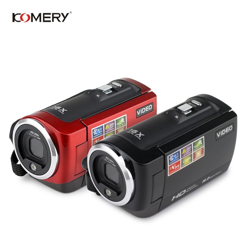 KOMERY HD Video Camera 2.7 Inch LCD Screen 16x Zoom Digital Anti-shake Mini Camcorder Camara Fotografica Digital Professional LIEGE