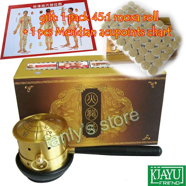 Roller Moxa Device Meridian Pure Copper Moxibustion Box Stick Chart Warm Body