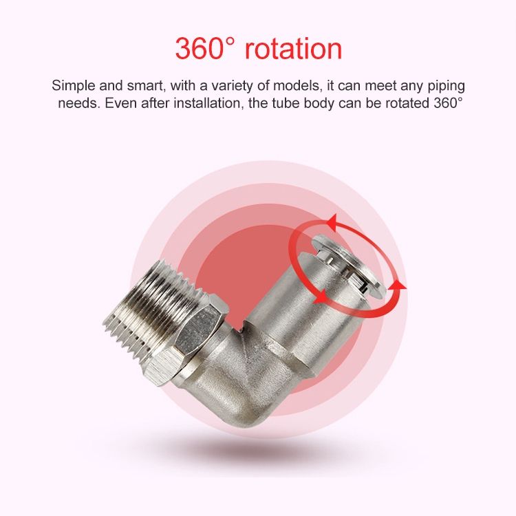 PL12-02 Elbow Male Thread Pneumatic Connector