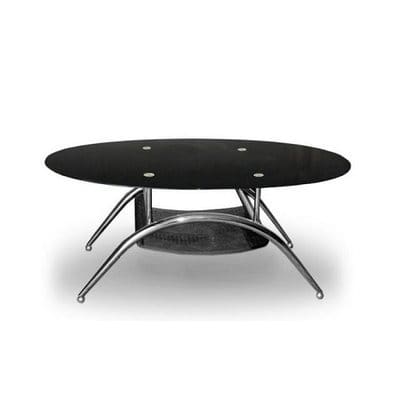 Tempered Glass Oval Center Table