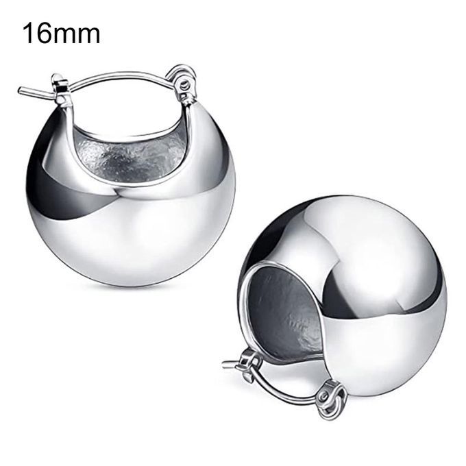 1 Pair Women Earrings Ball Shape Exquisite-Silver