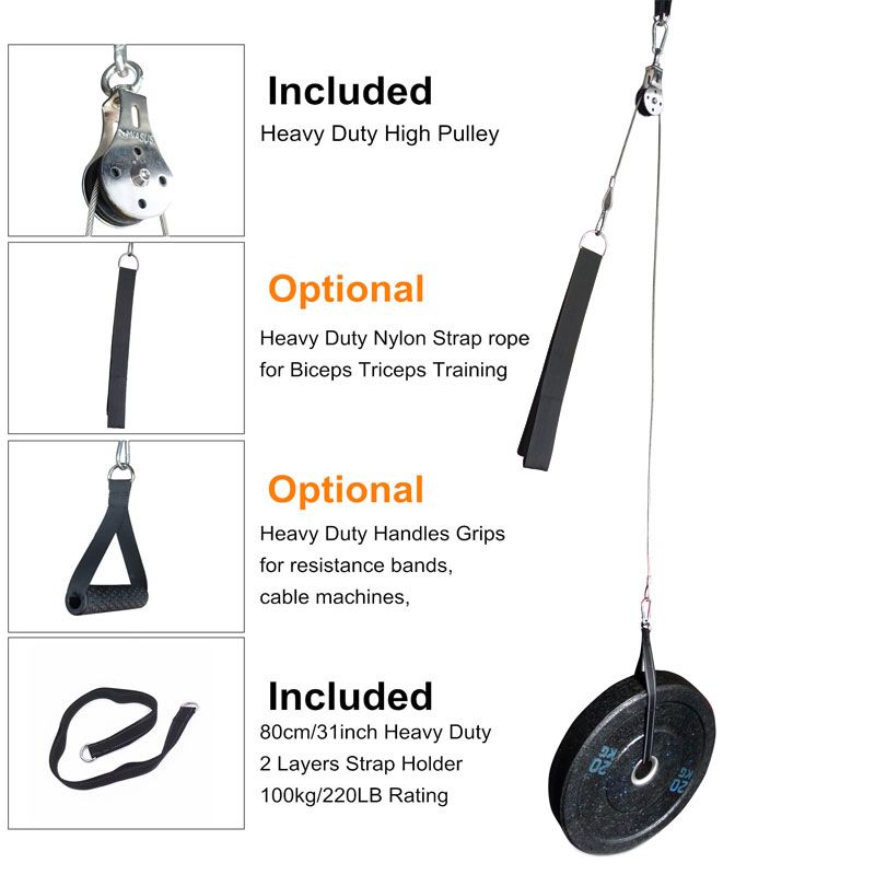Fitness Tricep Rope Push Pull Down Cord Elastic Resistance Bands Pulldow Laterals Biceps Weight
