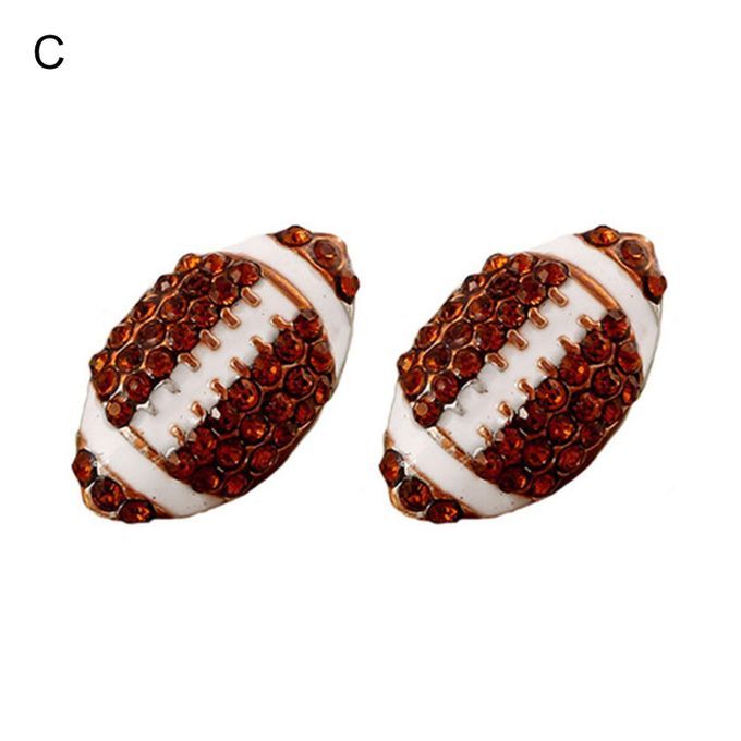 1 Pair Stud Earrings Ball Rhinestone Jewelry Cute Fashion