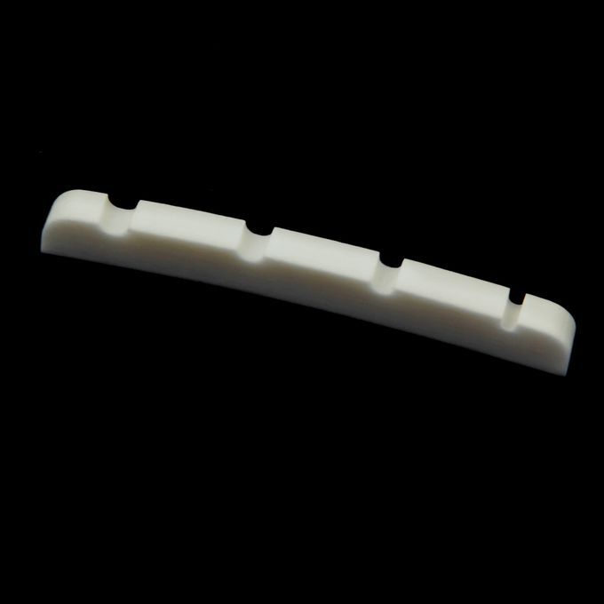 Beige Cattle Bone Guitar Bridge Top Nut For 4 String Electric Bass