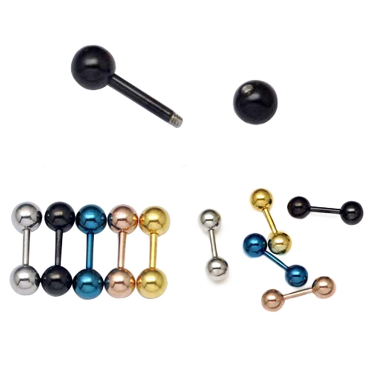 Ear Studs Simple Wear-resistant Men Punk Ball Barbell-Blue