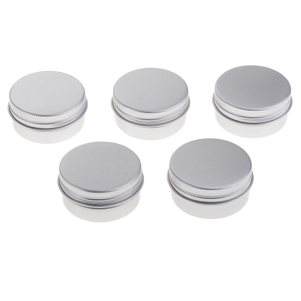 5pcs Aluminum Lip  Tins Jar Containers Screw Top