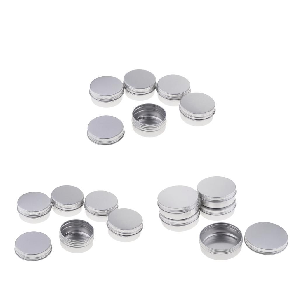 5pcs Aluminum Lip  Tins Jar Containers Screw Top