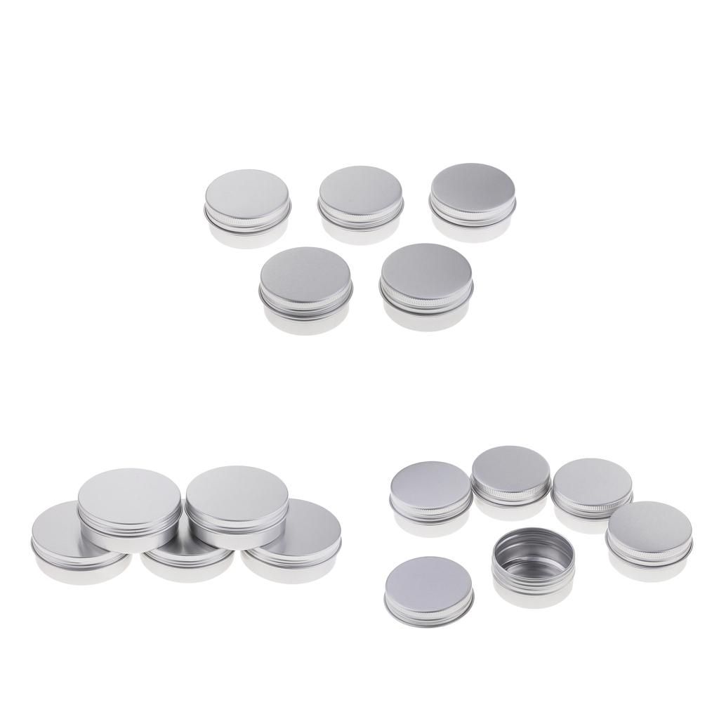 5pcs Aluminum Lip  Tins Jar Containers Screw Top